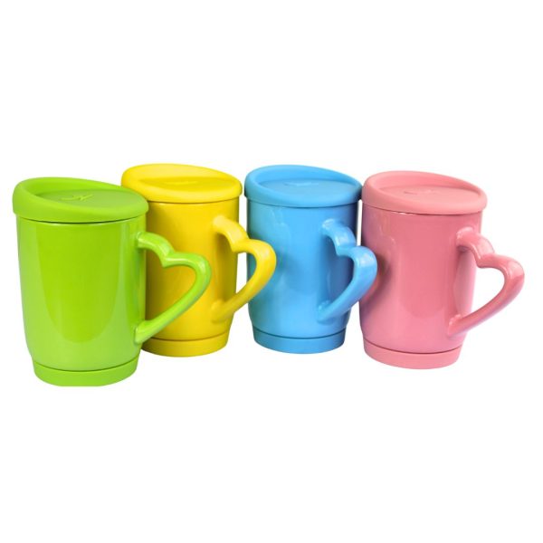 Mug Cerámico 12oz Tapa Siliconada