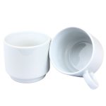 Mug Cerámico 6oz Blanco x 2 und Base Metalica