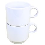 Mug Cerámico 6oz Blanco x 2 und Base Metalica