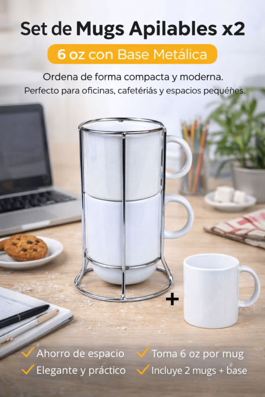Set Mugs Apilables x 2