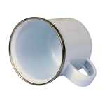 Mug Peltre Mini Blanco Borde Plateado 3 Onz + Caja - Imagen 4