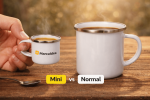 mug peltre sublimable mini blanco 3 oz con borde plateado
