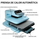 Termofijadora automática 38x38 cm azul para sublimación profesional con sistema automático