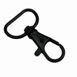 Gancho mosquetón giratorio Zamak negro 20 mm para bolsos y correas