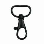 Gancho mosquetón giratorio Zamak negro 20 mm para bolsos y correas